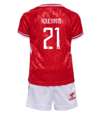 Lacne Dětský Futbalové dres Dánsko Morten Hjulmand #21 ME 2024 Krátky Rukáv - Domáci (+ trenírky)